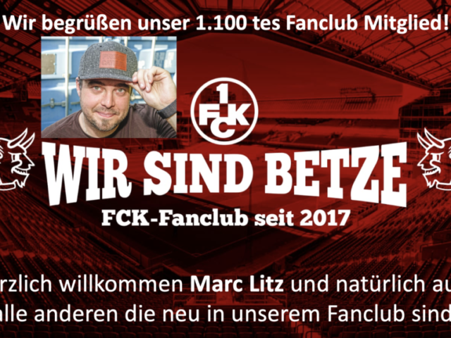 Der Fanclub begrüßt sein 1100. Mitglied